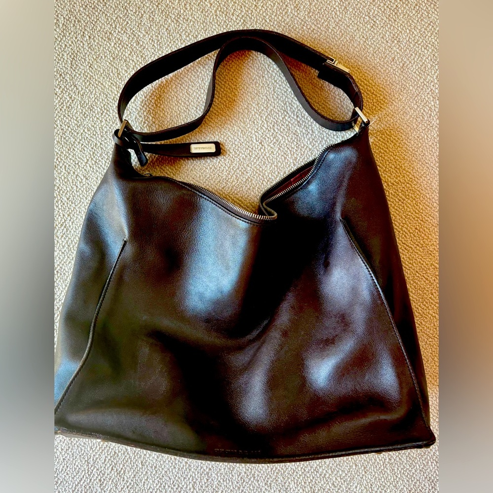 STUNNING Jil Sander chocolate leather shoulder bag